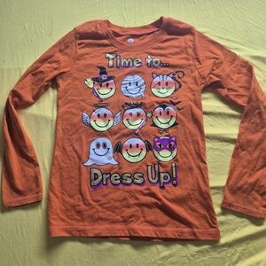 Source Unknown Orange Long Sleeve 'Time to Dress Up!' Graphic Tee